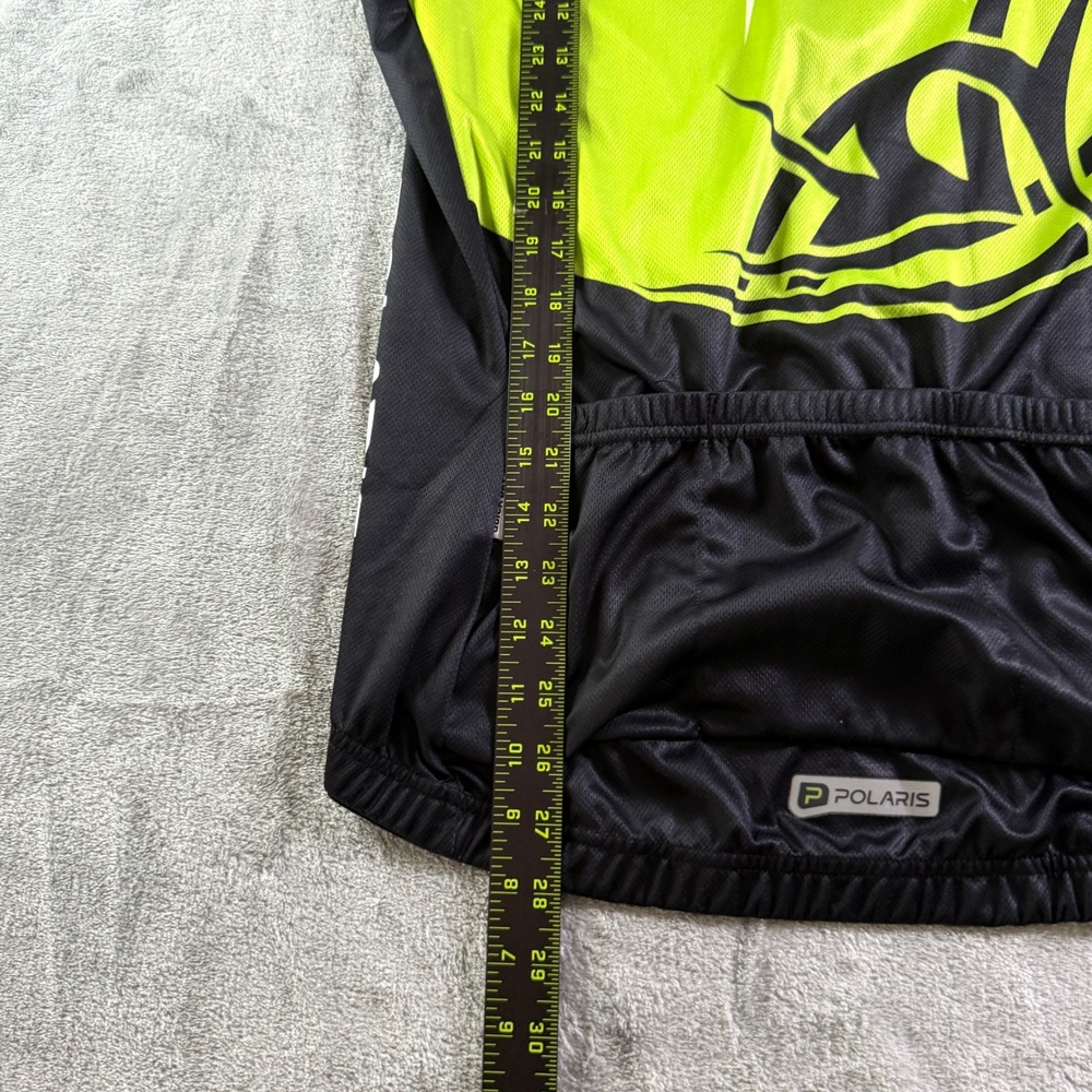 Polaris Bikewear Mens Cycling Jersey L Short Sleeve Road Trail Urban Lime Green - Picture 7 of 10